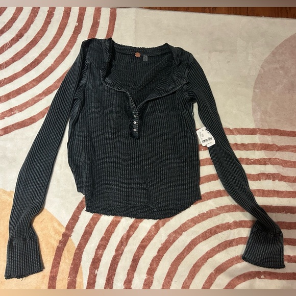 New Free People waffle Henley size M - Picture 1 of 5